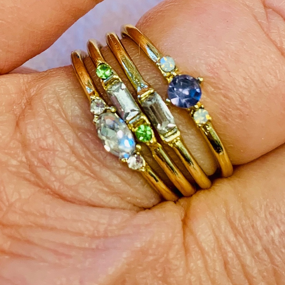 Boutique | Pretty Multi-Color Stacking Rings - Picture 2 of 8